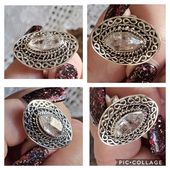 Genuine 5ct Herkimer Diamond Ring 6.5 - Picture 5 of 7